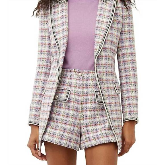 Veste De Spectacle Pytchley Mears Taille 38 (12-14) – Tweed Vert à Carreaux Orange/Violet – État Impeccable